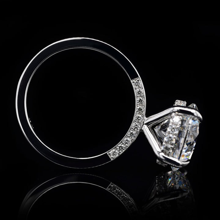 1.0ct-2.0ct Round Cut Hidden Halo Lab Grown Diamond Engagement Ring