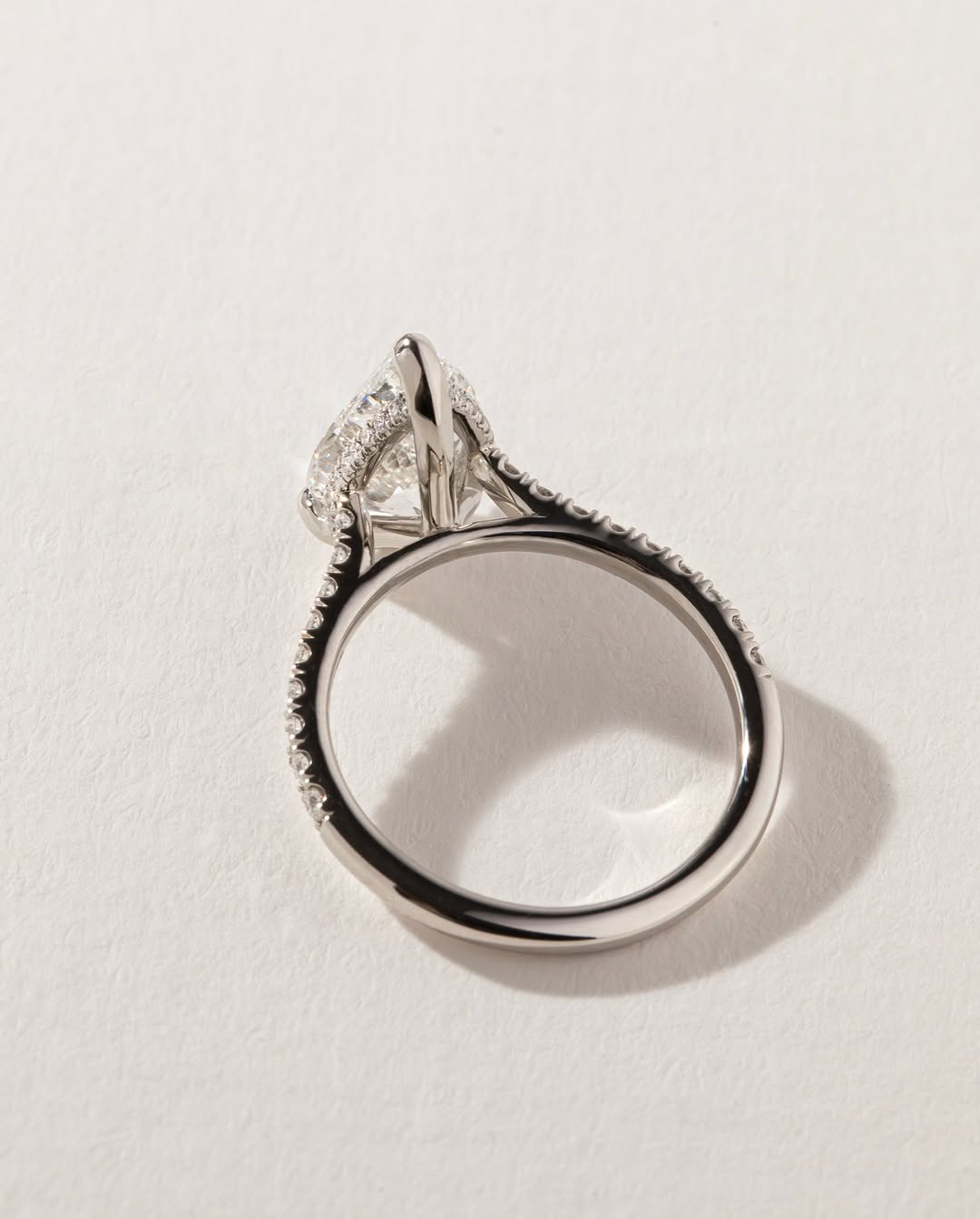 2.40CT Pear  Lab Grown Diamond Pave Style Engagement Ring