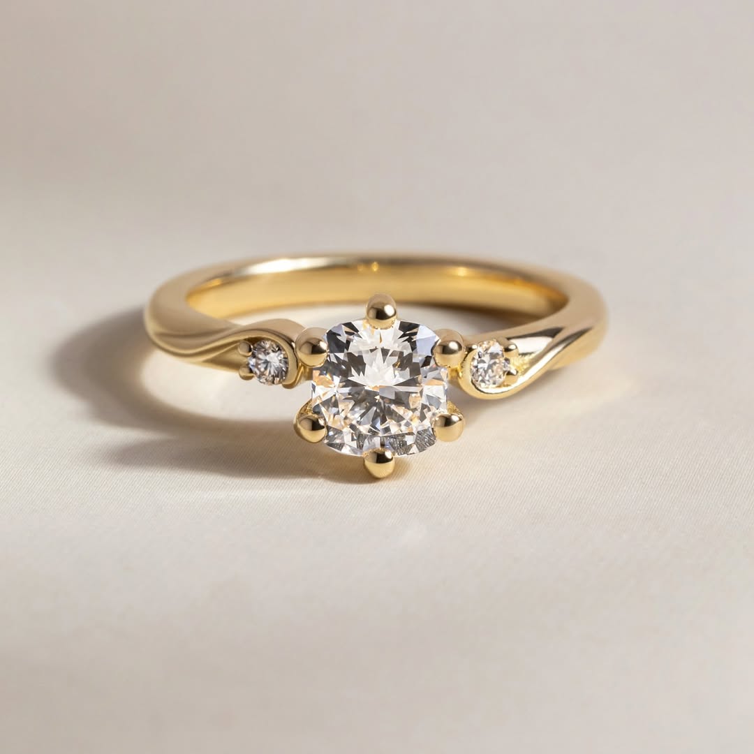 0.90-3.0CT Cushion  Lab Grown Diamond Three Stone Style Engagement Ring