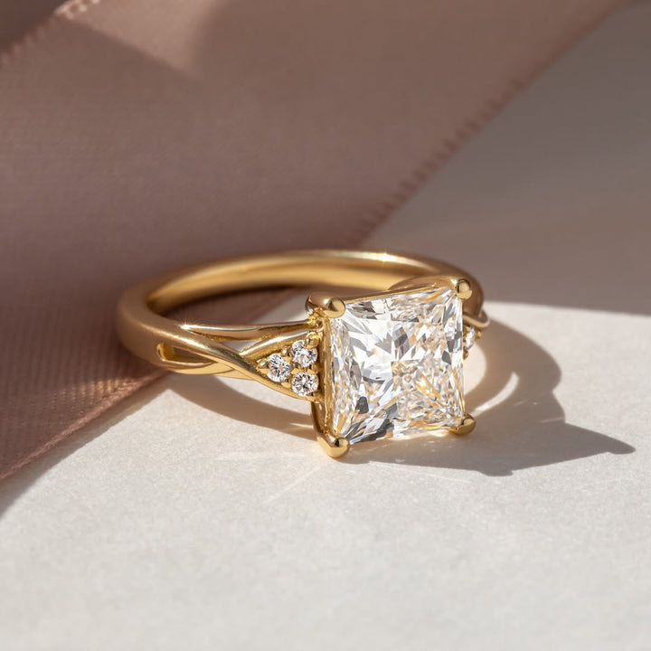 2.70 CT Princess  Lab Grown Diamond Vintage Style Engagement Ring
