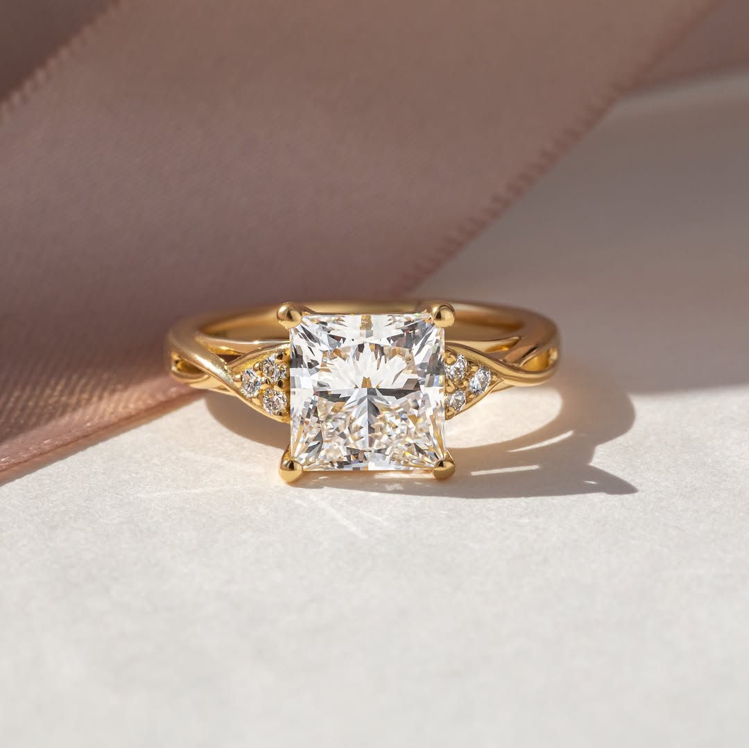 2.70 CT Princess  Lab Grown Diamond Vintage Style Engagement Ring
