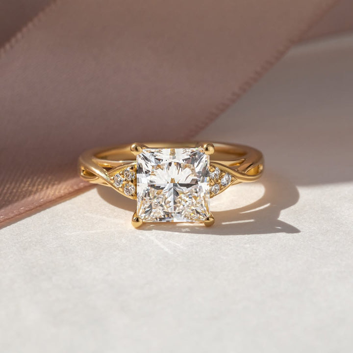 2.70 CT Princess  Lab Grown Diamond Vintage Style Engagement Ring