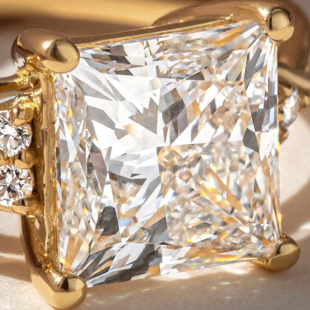 2.70 CT Princess  Lab Grown Diamond Vintage Style Engagement Ring
