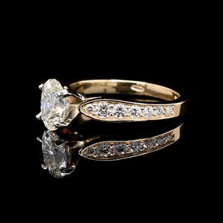 1.0ct-2.0ct Oval Cut Vintage Pave Lab Grown Diamond Engagement Ring