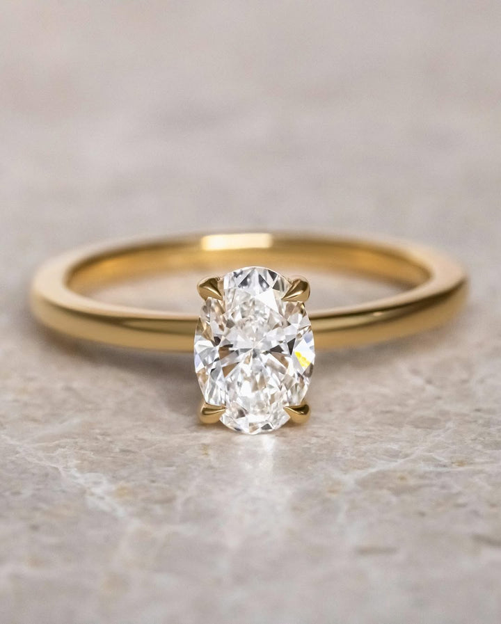 2.50CT Oval  Lab Grown Diamond Hidden Halo Style Engagement Ring