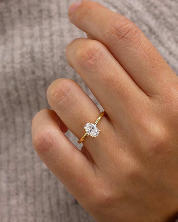 2.50CT Oval  Lab Grown Diamond Hidden Halo Style Engagement Ring