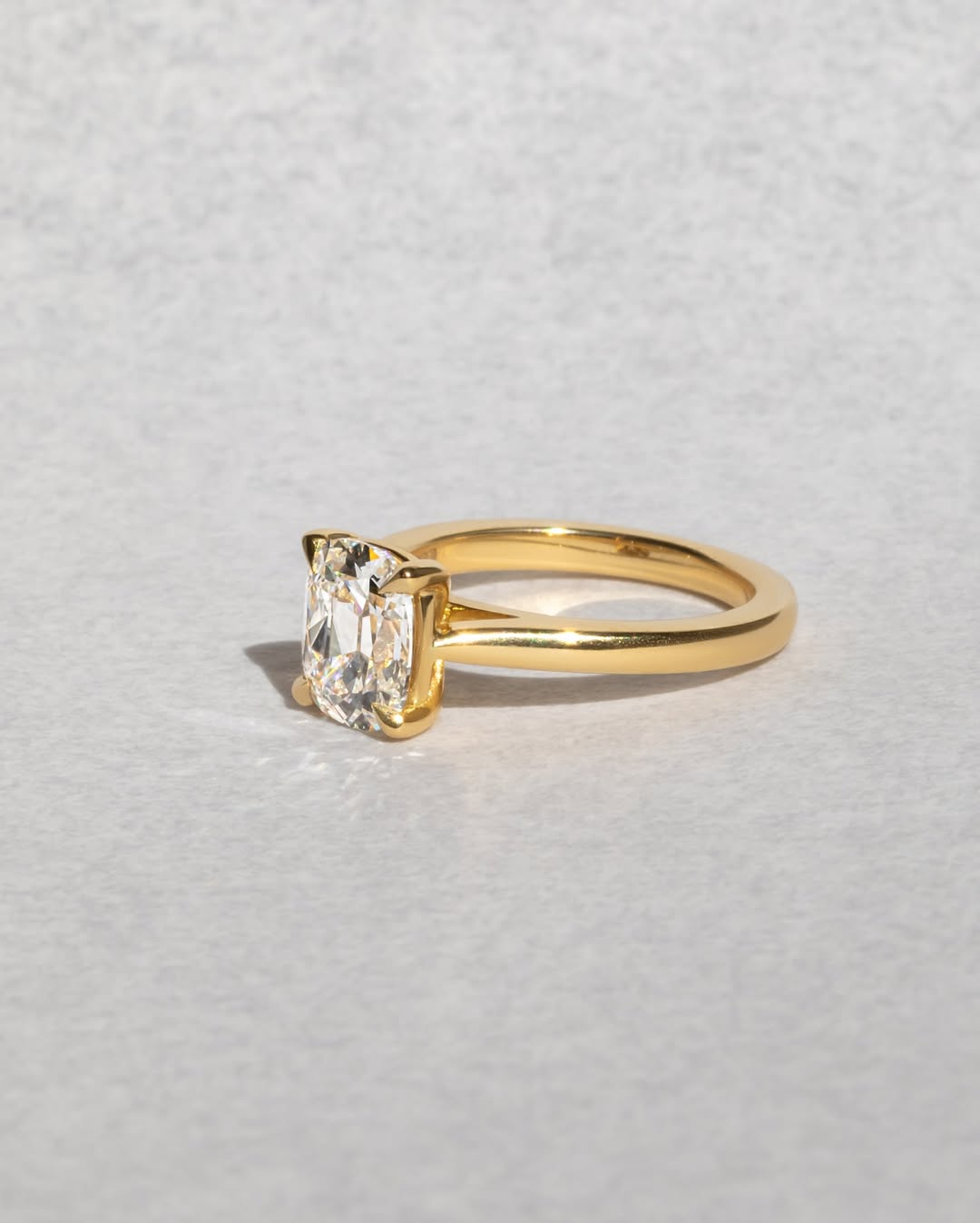 1.60-3.50 CT Cushion  Lab Grown Diamond Solitaire Engagement Ring
