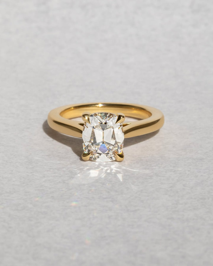 1.60-3.50 CT Cushion  Lab Grown Diamond Solitaire Engagement Ring