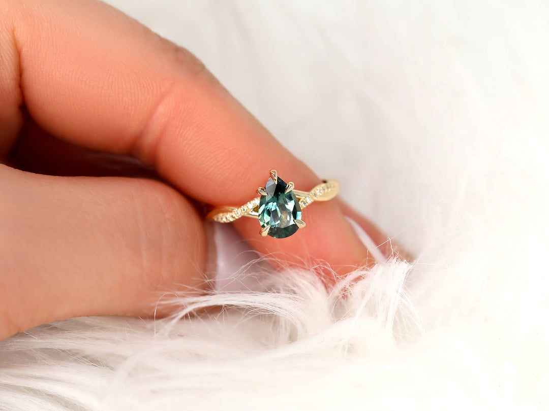 Infinity Twist Ring
Blue Green Sapphire
Pear Sapphire Ring


