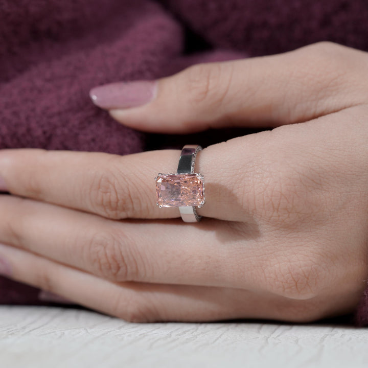  3ct lab grown pink ring, affordable pink diamond ring, custom pink diamond jewelry, bespoke engagement ring, luxury pink lab diamond, ethical bridal jewelry, GIA certified lab pink diamond.