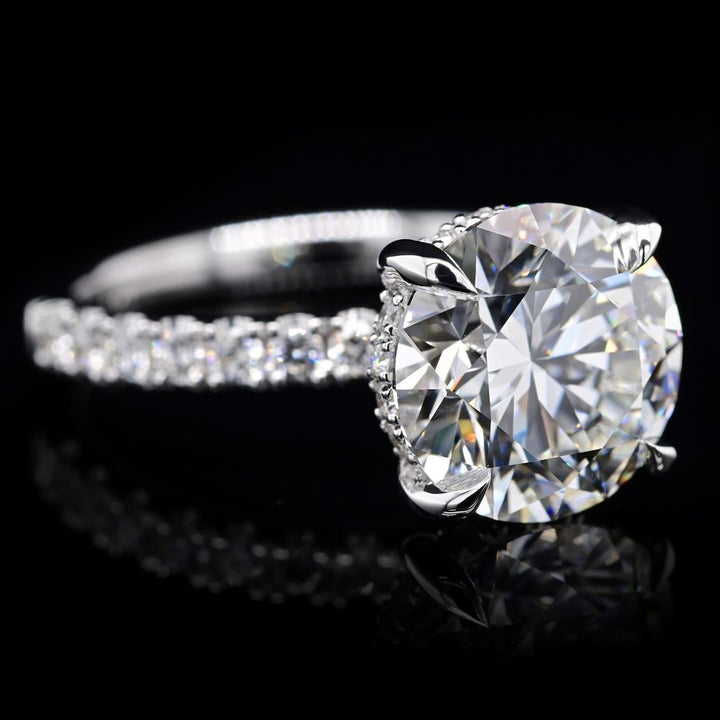 2.0ct-3.0ct Round Cut Lab Grown Hidden Halo Diamond Engagement Ring