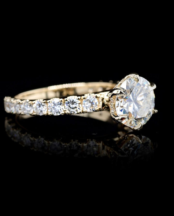 1.50ct-2.50ct Round Cut Lab Grown Diamond Hidden Halo Engagement Ring