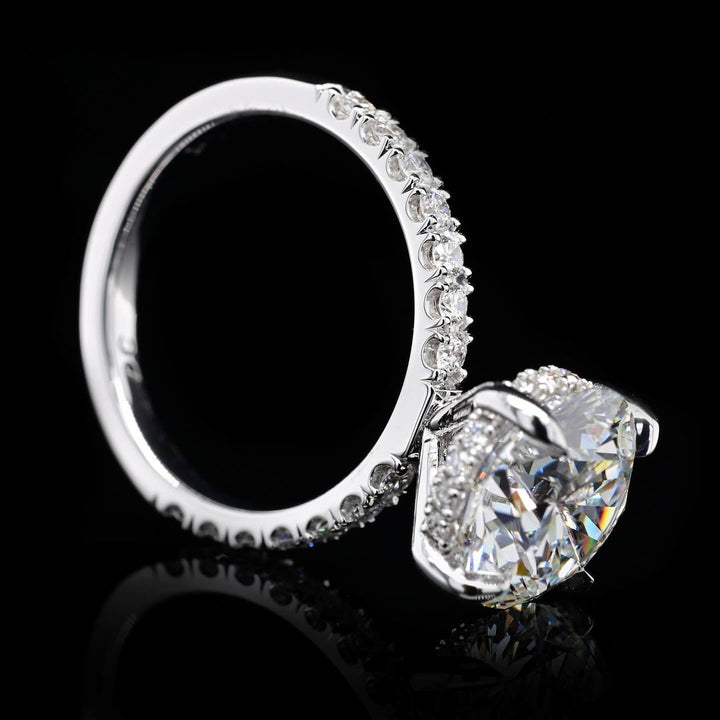 2.0ct-3.0ct Round Cut Lab Grown Hidden Halo Diamond Engagement Ring