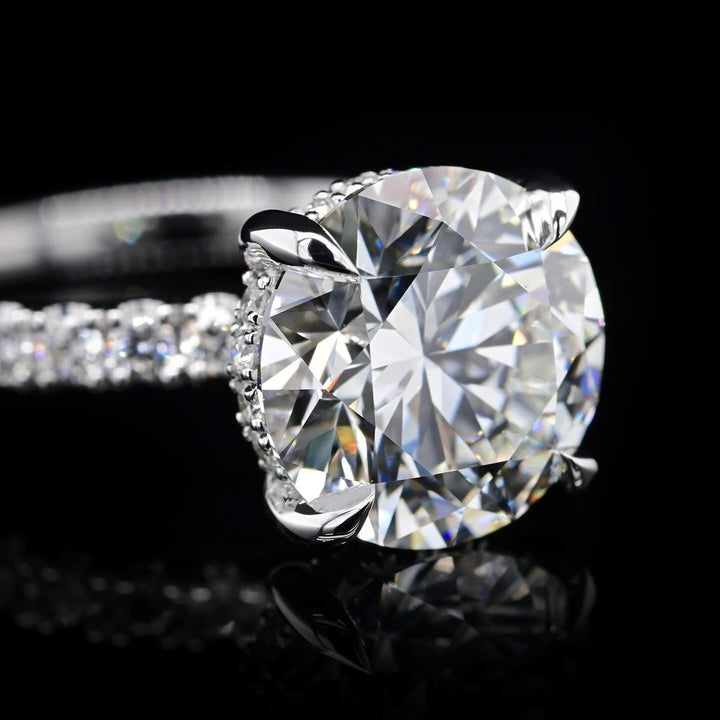 2.0ct-3.0ct Round Cut Lab Grown Hidden Halo Diamond Engagement Ring