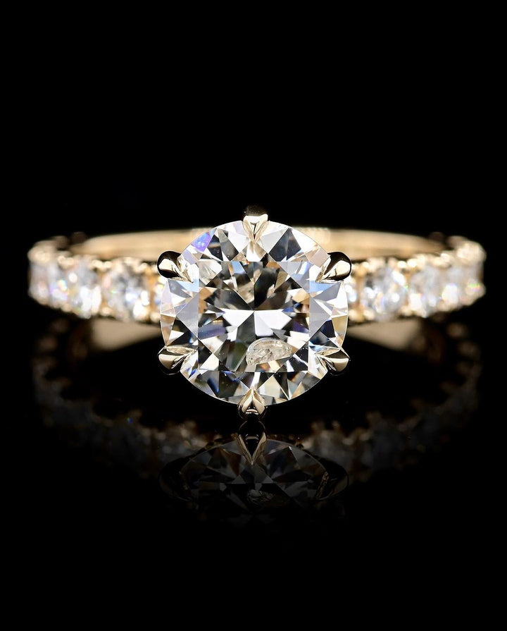 1.50ct-2.50ct Round Cut Lab Grown Diamond Hidden Halo Engagement Ring