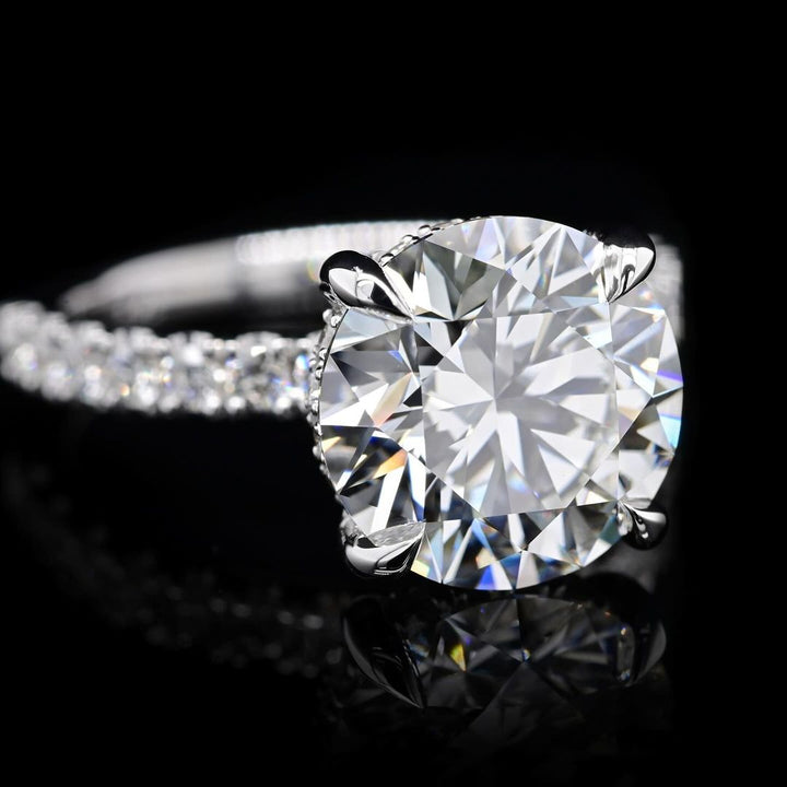 2.0ct-3.0ct Round Cut Lab Grown Hidden Halo Diamond Engagement Ring