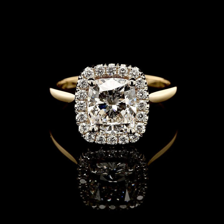 2.50ct-3.50ct Elongated Cushion Cut Halo Lab Grown Diamond Engagement Ring