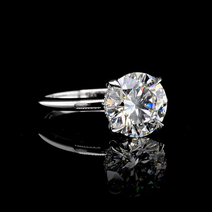 1.50ct-2.50ct Round Cut Lab Grown Hidden Halo Diamond Engagement Ring