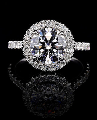 2.0ct-3.0ct Round Cut Halo Lab Grown Diamond Engagement Ring