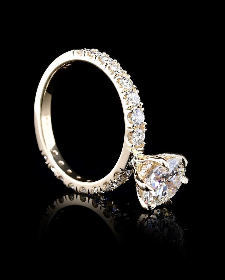 1.50ct-2.50ct Round Cut Lab Grown Diamond Hidden Halo Engagement Ring