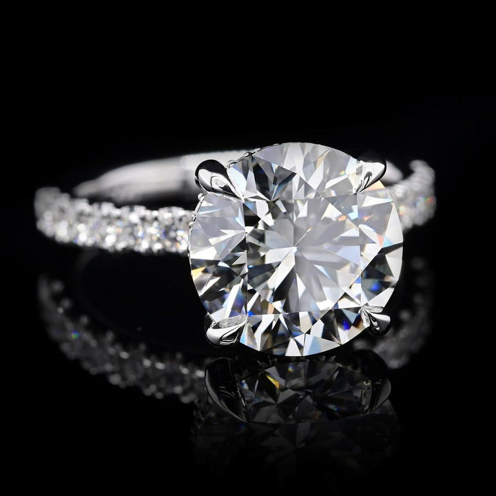 2.0ct-3.0ct Round Cut Lab Grown Hidden Halo Diamond Engagement Ring