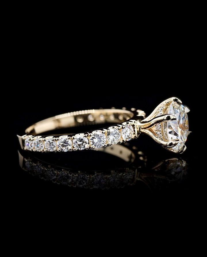 1.50ct-2.50ct Round Cut Lab Grown Diamond Hidden Halo Engagement Ring