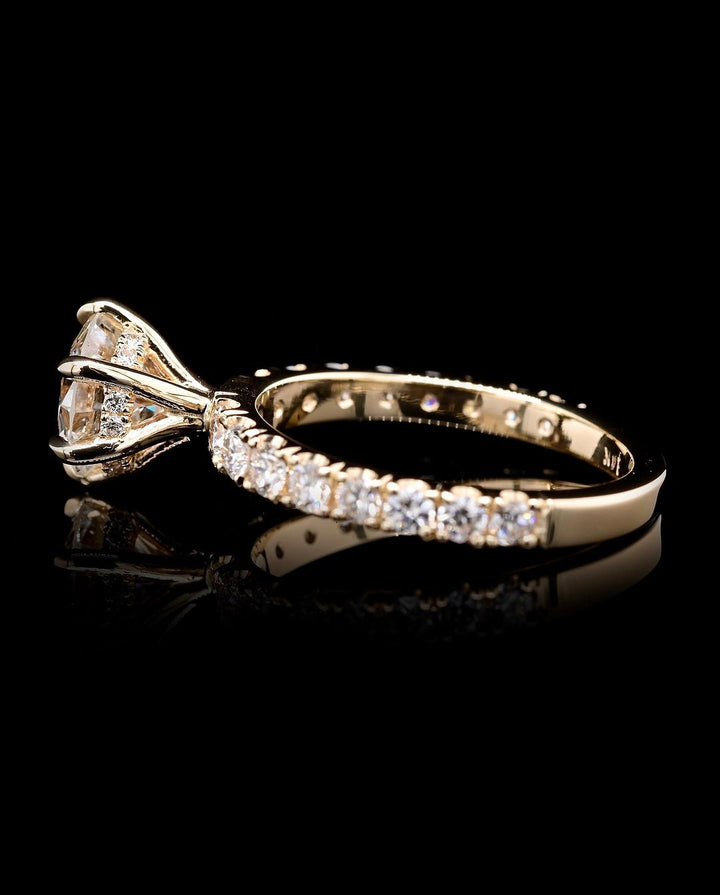 1.50ct-2.50ct Round Cut Lab Grown Diamond Hidden Halo Engagement Ring