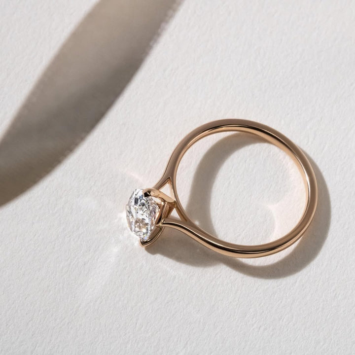 1.80CT Pear  Lab Grown Diamond Cathedral Style Engagement Ring