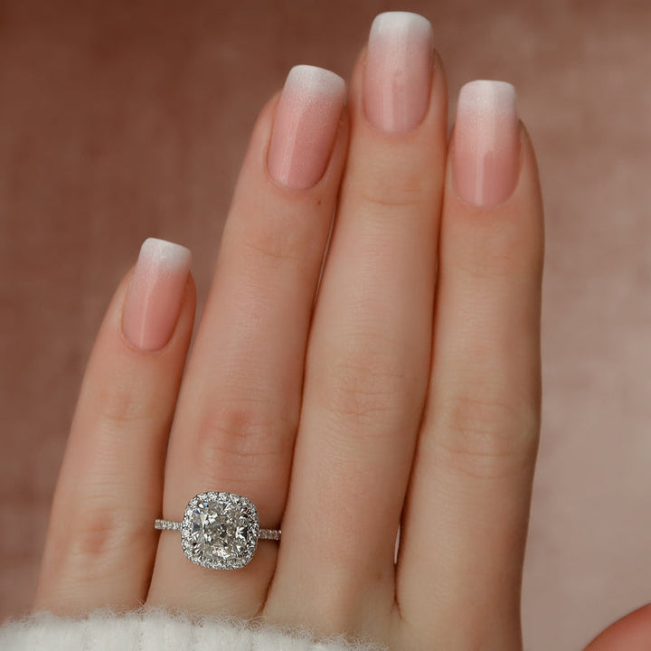 3.50CT Lab Diamond
Cushion Cut Halo
F VVS1 Diamond
Lab Grown Diamond
3.5 Carat Diamond
Cushion Engagement Ring
