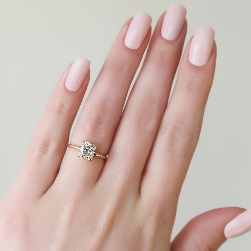 Cushion channel set engagement ring, Cushion swirl engagement ring, Cushion unique engagement 
