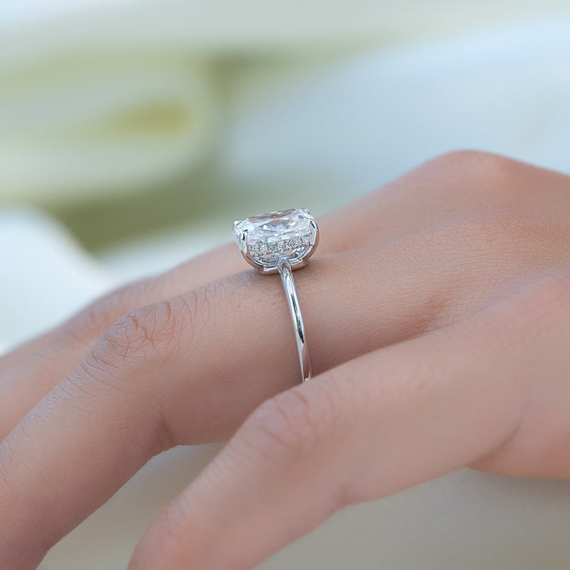Cushion solitaire diamond engagement ring, Cushion unique diamond engagement ring, Cushion custom diamond engagement ring, Cushion affordable diamond 