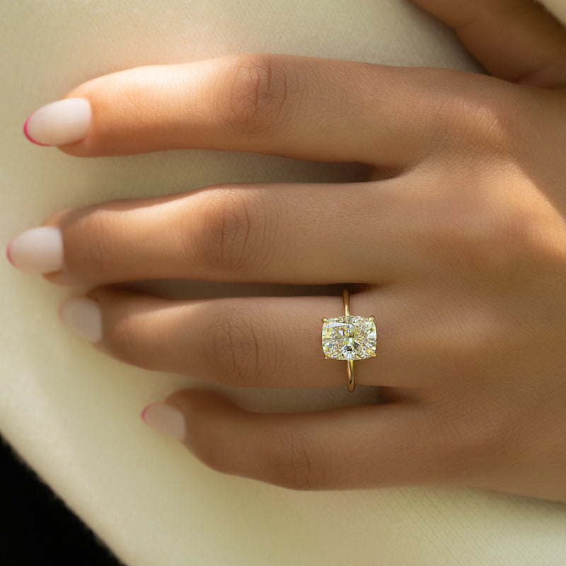Cushion natural engagement ring, Cushion certified engagement ring, 