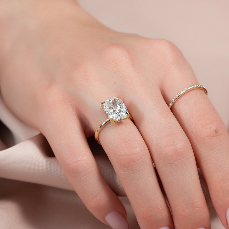 Cushion cathedral engagement ring, Cushion bezel engagement ring, Cushion tension set engagement ring, Cushion split shank engagement ring, 