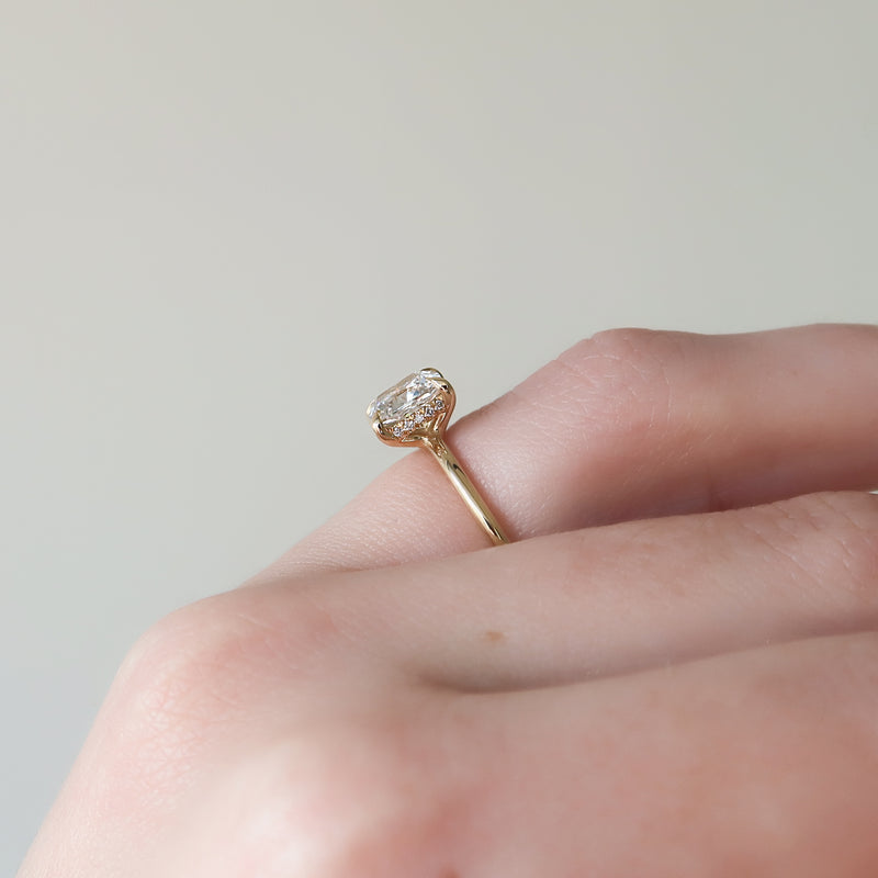 Cushion classic engagement ring, Cushion modern engagement ring, 