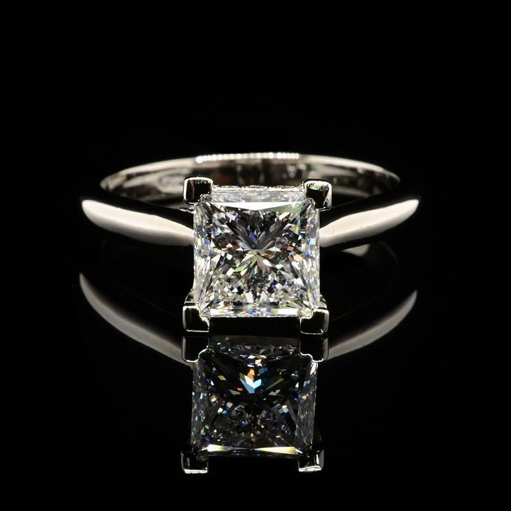 1.0ct-2.0ct Princess Cut Lab Grown Diamond Bridge Engagement Ring