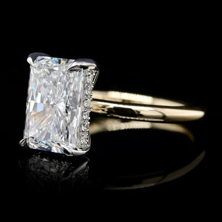 2.50ct-3.50ct Radiant Cut Lab Grown Diamond Hidden Halo Engagement Ring