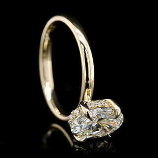 1.0ct-2.0ct Oval Cut Lab Grown Diamond Hidden Halo Engagement Ring