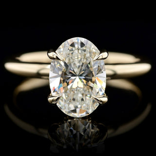 1.0ct-2.0ct Oval Cut Lab Grown Diamond Hidden Halo Engagement Ring