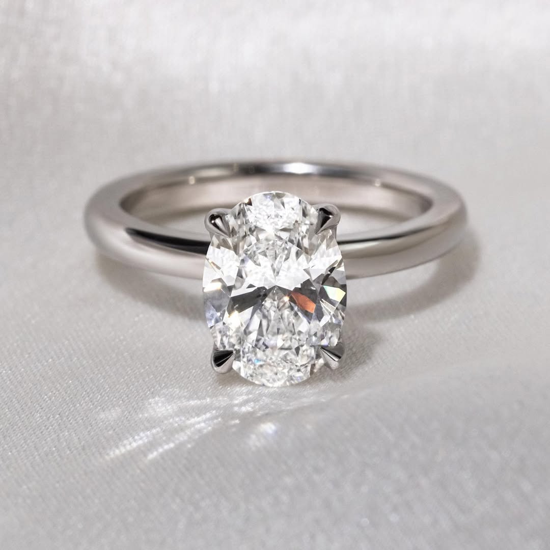 3.56 CT Oval  Lab Grown Diamond Solitaire Style Engagement Ring