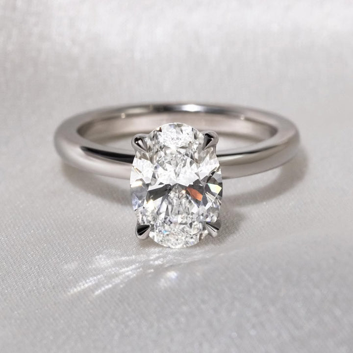 3.56 CT Oval  Lab Grown Diamond Solitaire Style Engagement Ring