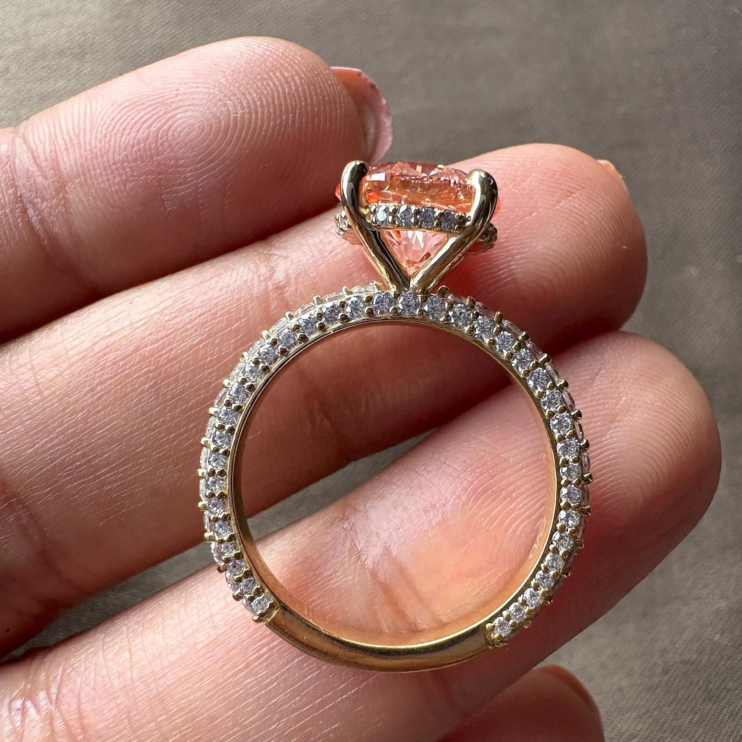 Delicate Micro Pave Diamond Ring3.0CT Pink Round Engagement RingRound Brilliant Pink Lab DiamondThree Carat Pink Diamond RingFancy Vivid Pink Round Diamond3.0CT Fancy Pink Diamond RingPink Round Cut Bridal RingLab Grown Pink Round Jewelry
