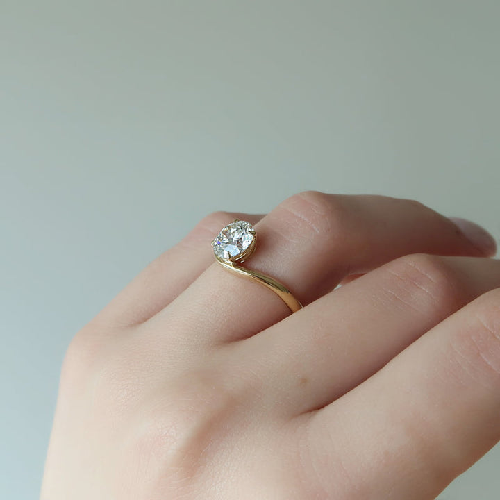 Handcrafted diamond engagement ring, Certified diamond engagement ring, Vintage diamond engagement ring
