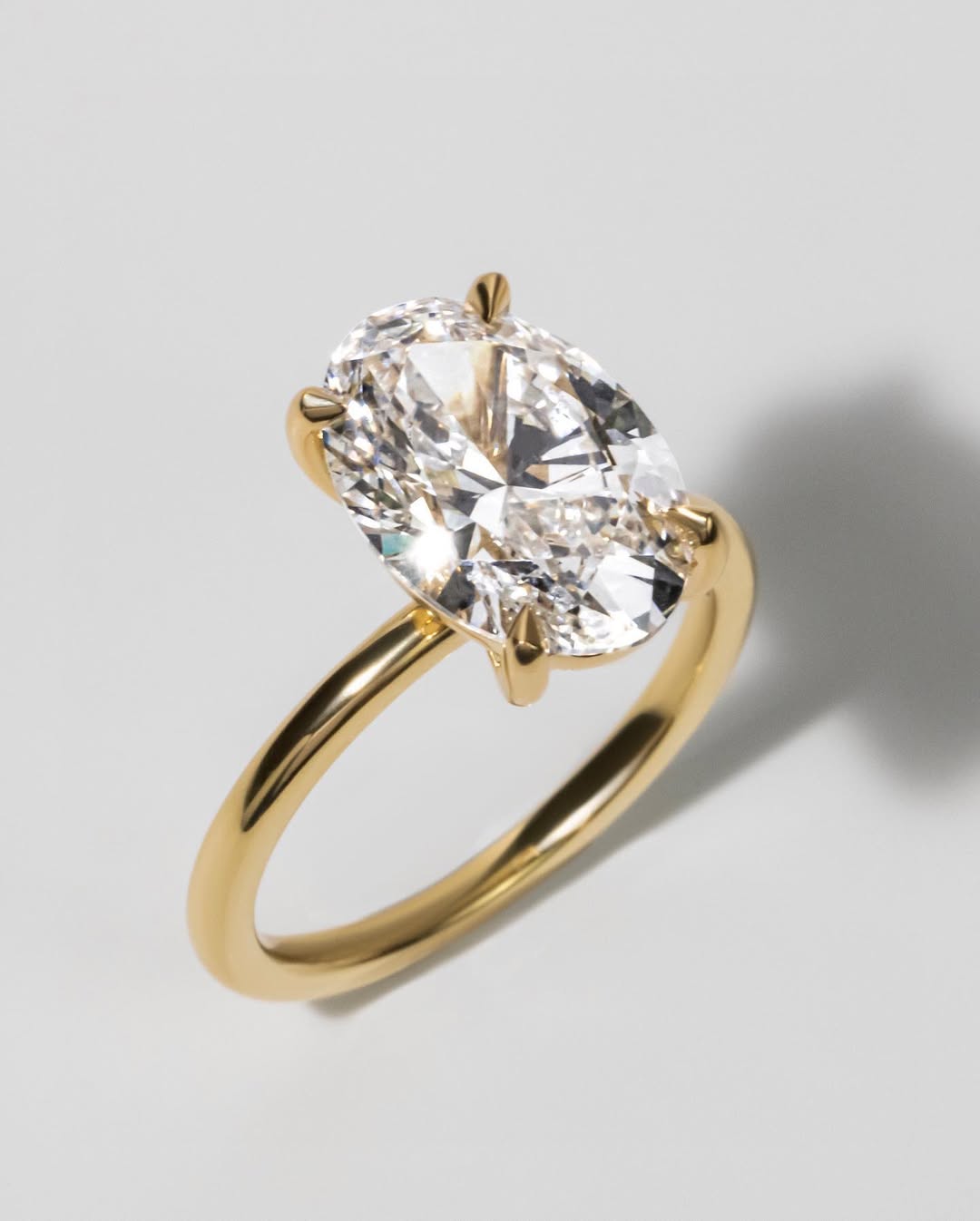 3.05CT Oval  Lab Grown Diamond Solitaire Style Engagement Ring