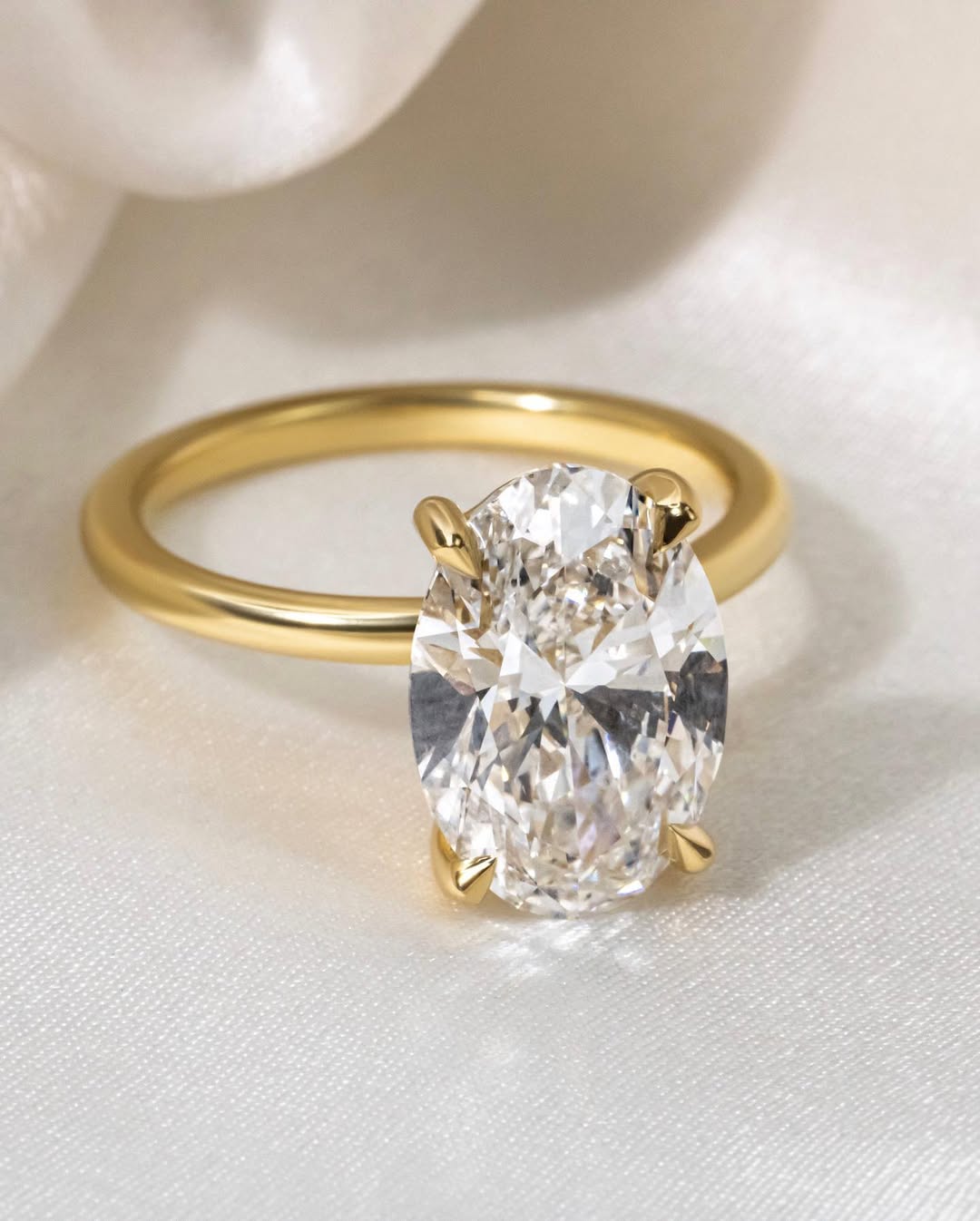 3.05CT Oval  Lab Grown Diamond Solitaire Style Engagement Ring