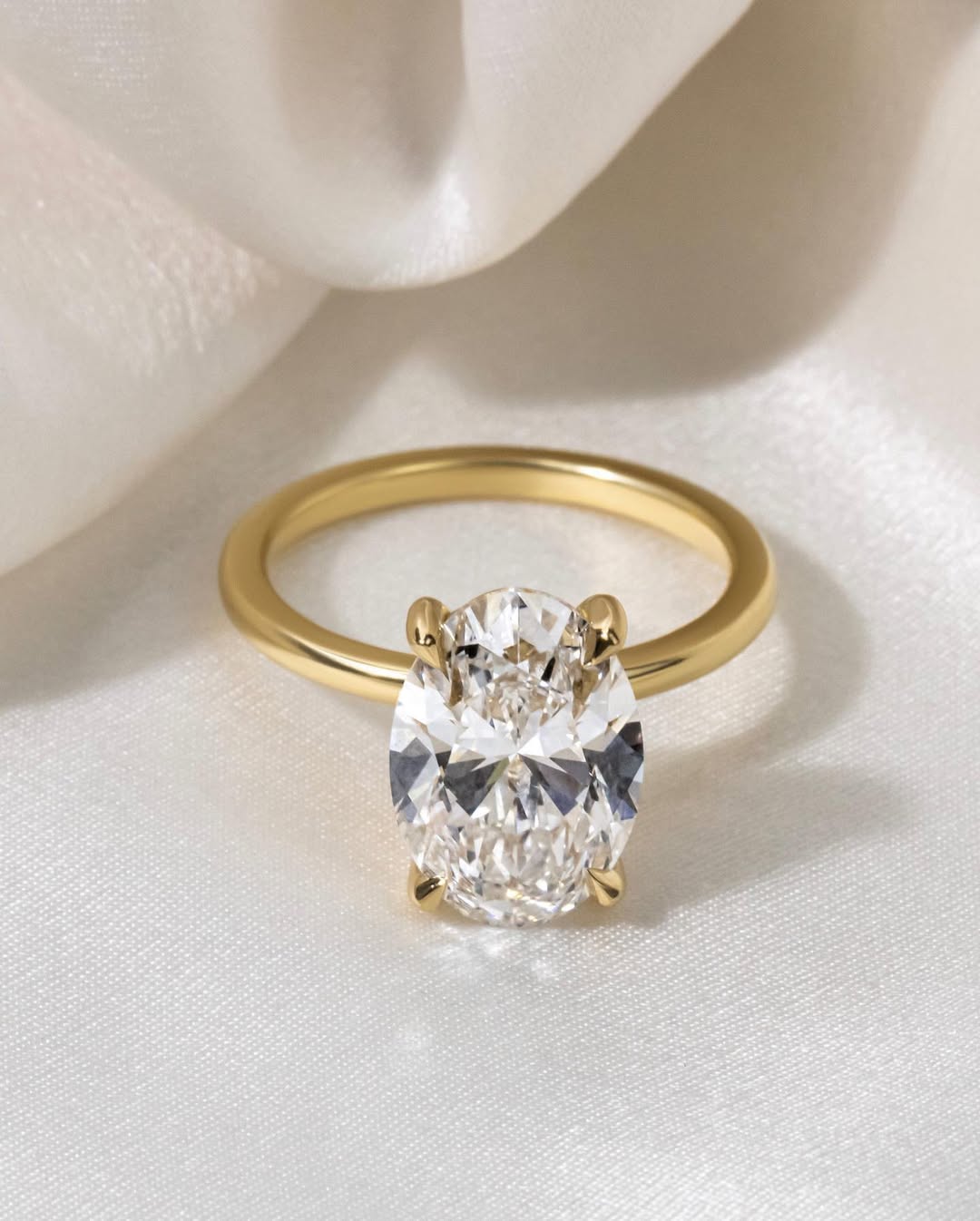 3.05CT Oval  Lab Grown Diamond Solitaire Style Engagement Ring