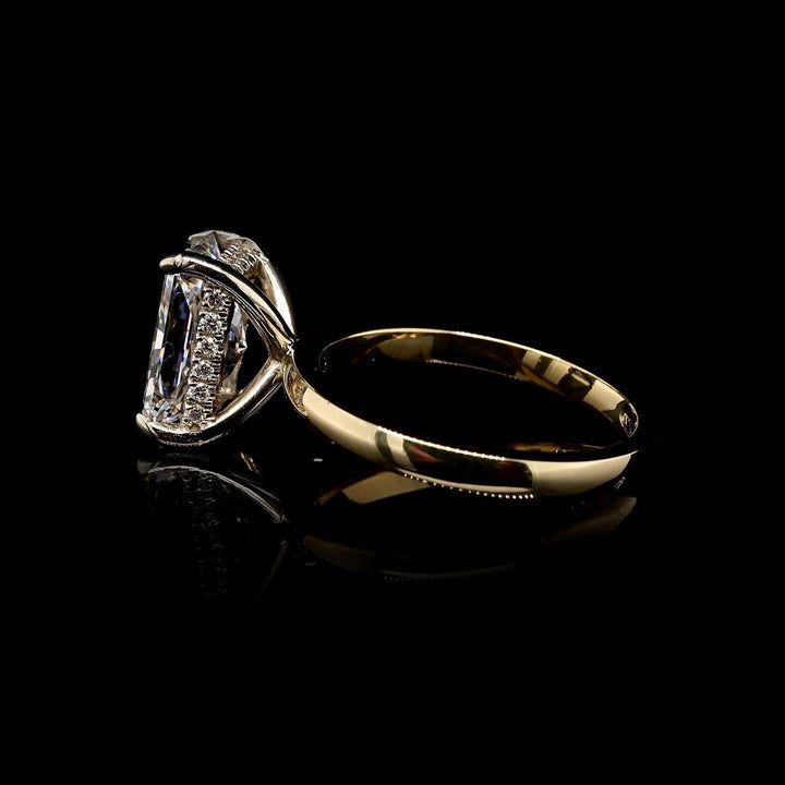 2.0ct-3.0ct Radiant Cut Lab Grown Hidden Halo Diamond Engagement Ring
