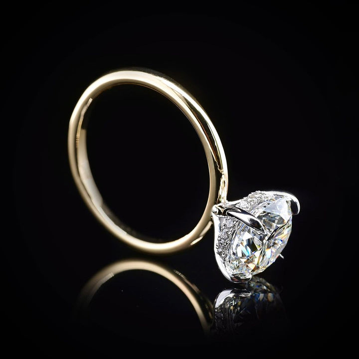 1.0ct-2.0ct Round Cut Lab Grown Diamond Hidden Halo Engagement Ring