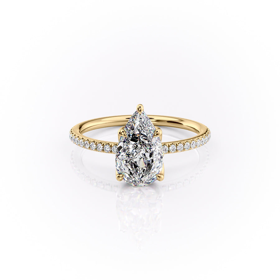 Pear engraved diamond ring, Engagement ring, Diamond engagement ring, Gold engagement ring, White gold engagement ring, Yellow gold engagement ring, Rose gold engagement ring,