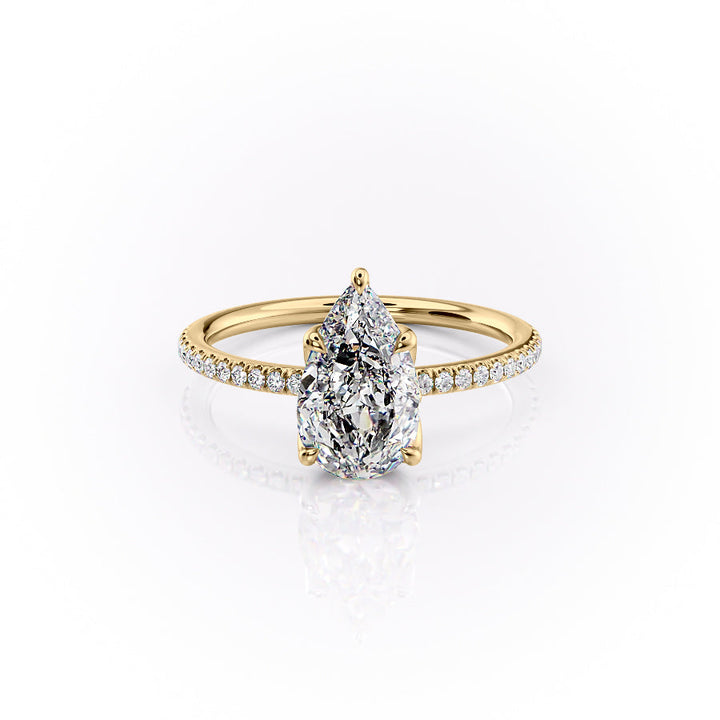 Pear engraved diamond ring, Engagement ring, Diamond engagement ring, Gold engagement ring, White gold engagement ring, Yellow gold engagement ring, Rose gold engagement ring,