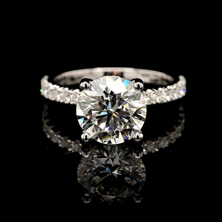 1.50ct-2.50ct Round Cut Lab Grown Hidden Halo Diamond Engagement Ring